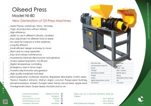 Oilseed Press Machine – Model NI-80